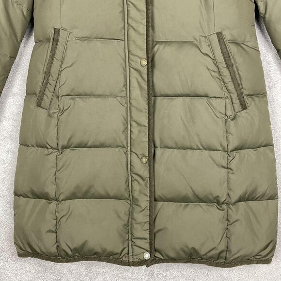 Lauren Ralph Lauren Coat Womens Small Green Down Puffer Hooded Faux Fur Long - Picture 5 of 16